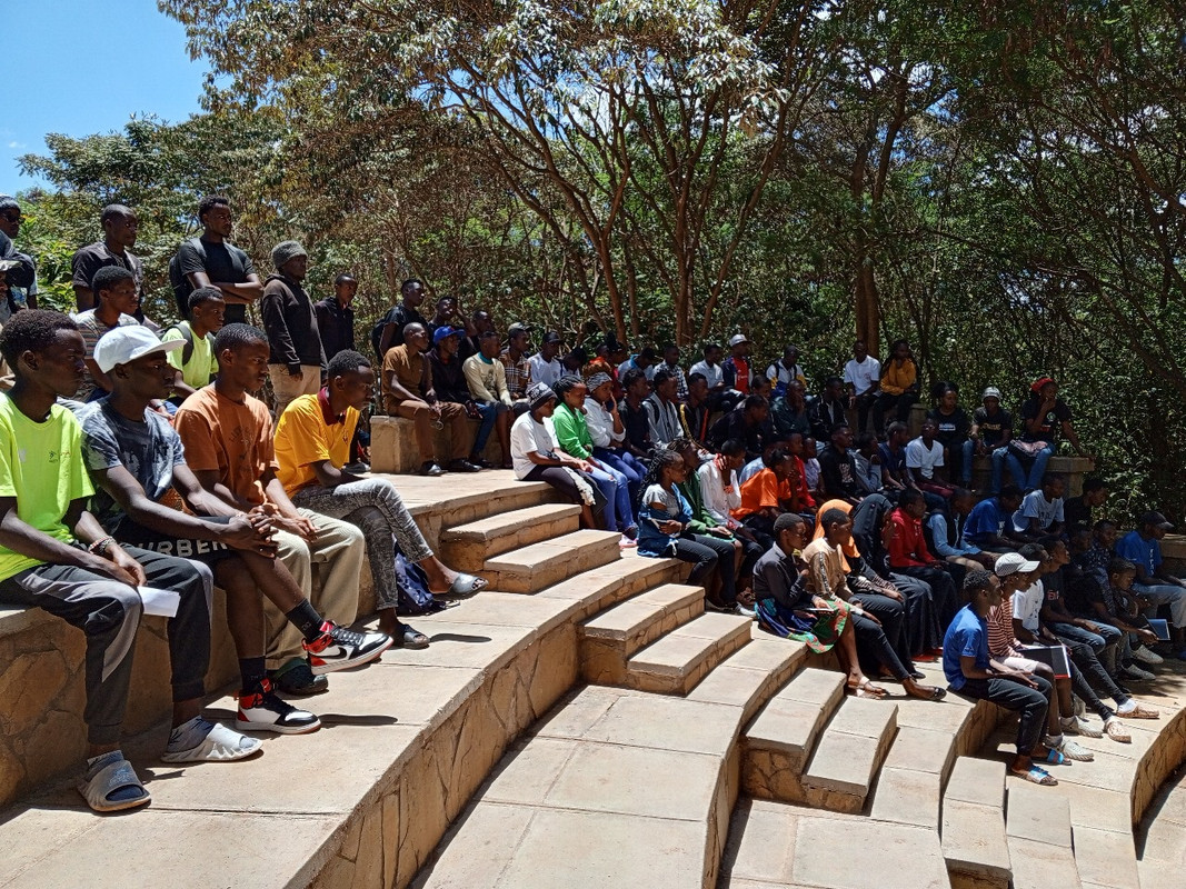 Students engaging during info session